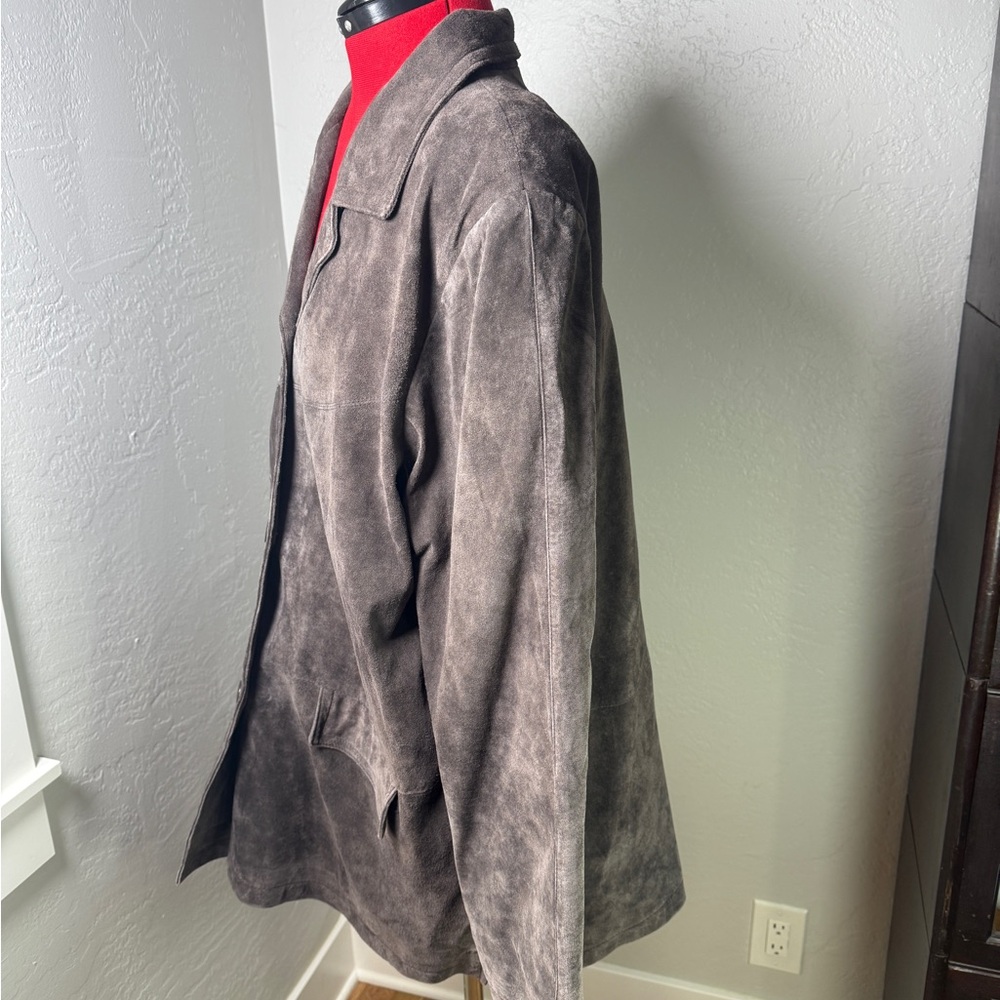 Jessica Holbrook Brown Washable Suede Leather Jacket Plus Size 1X NWT - Picture 5 of 9